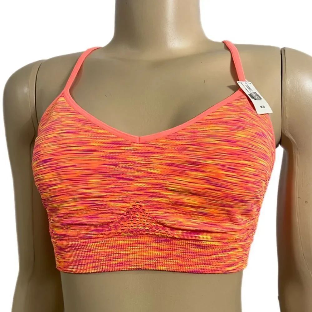 Victoria’s Secret Pink YOGA racerback unlined Bralette bra marked orange M